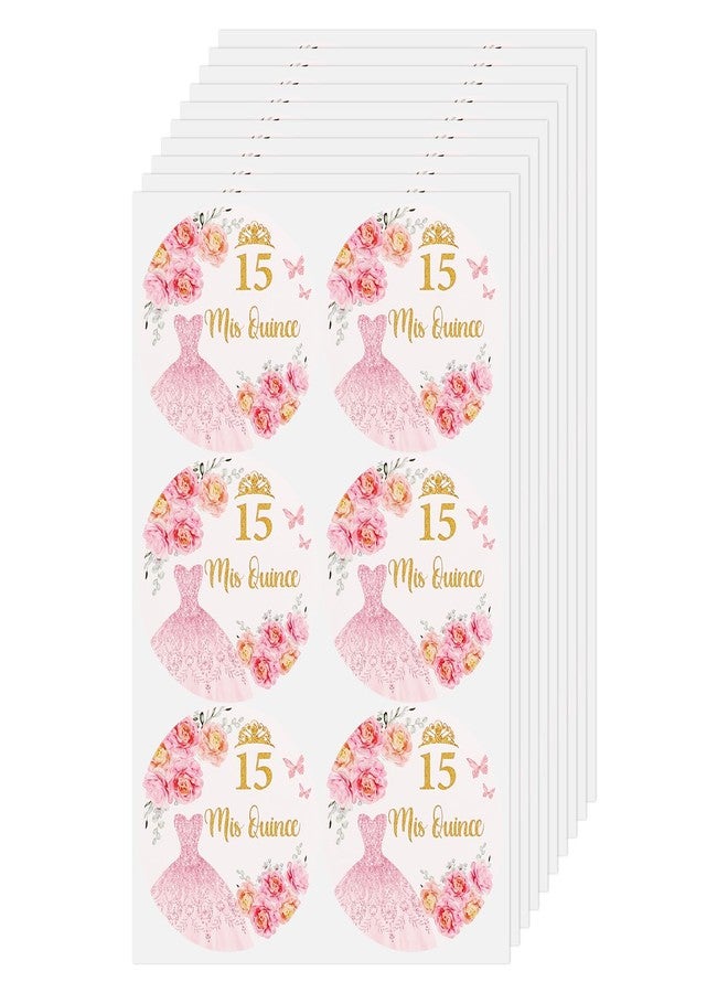 ROTEL 60 Pcs Mis Quince Stickers,Mis 15 Años Stickers for Quinceanera Party Favors,Recuerdos para 15 Años Quinceañeras Decorations - Image 1